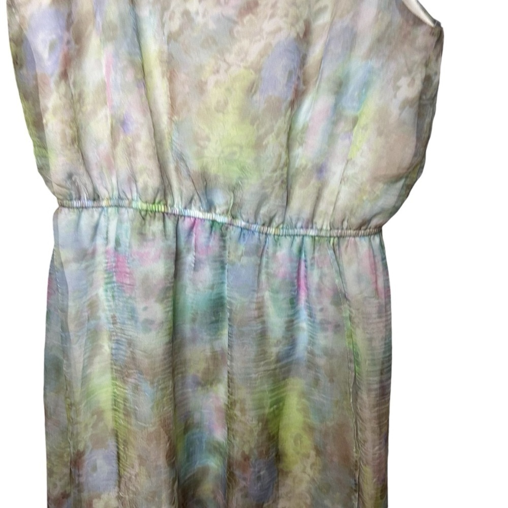 Charming Charlie Watercolor Chiffon Dress Size Large Artsy Boho - Picture 5 of 13